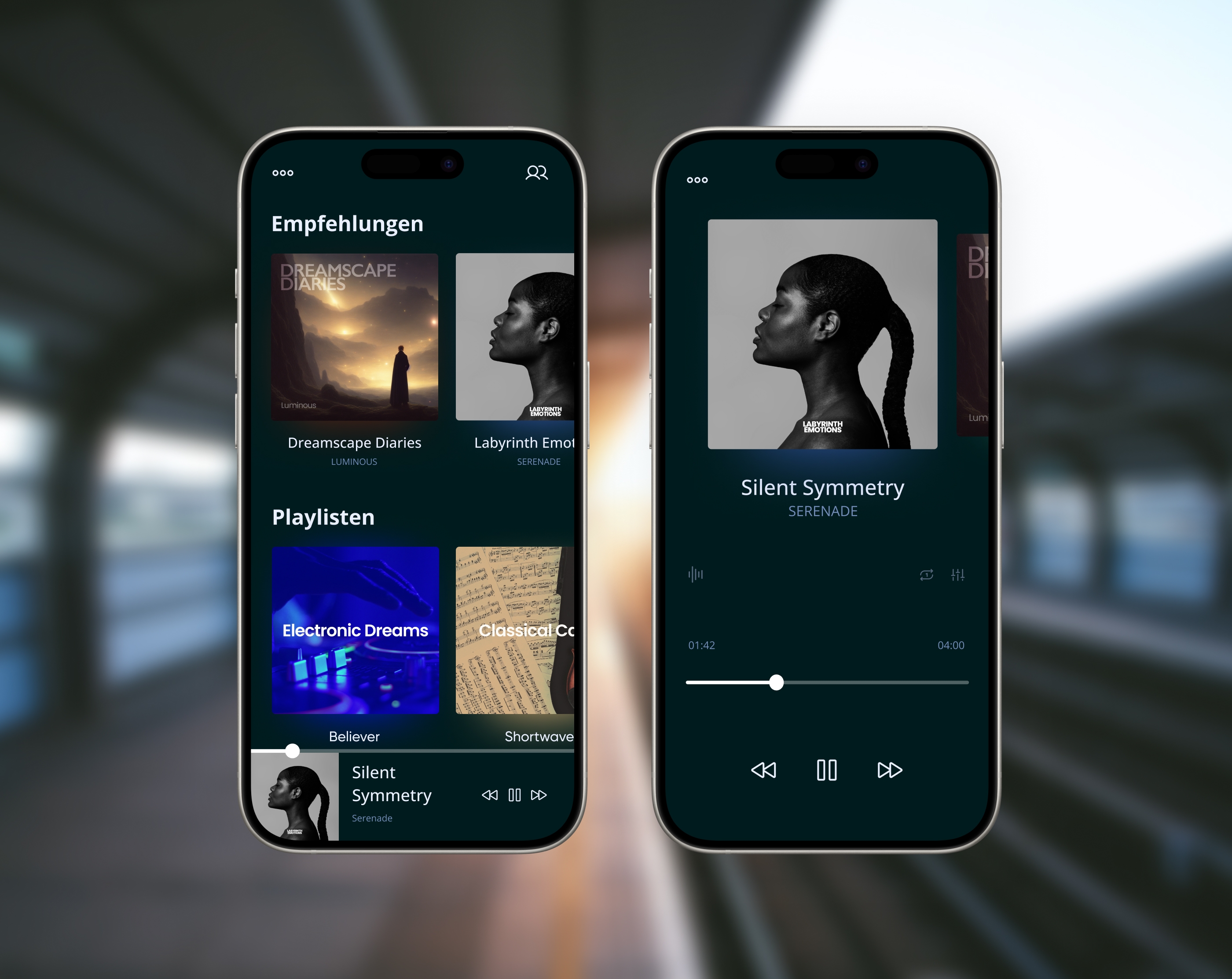 Mobile App auf 2 iPhones, App zum Musik hören
