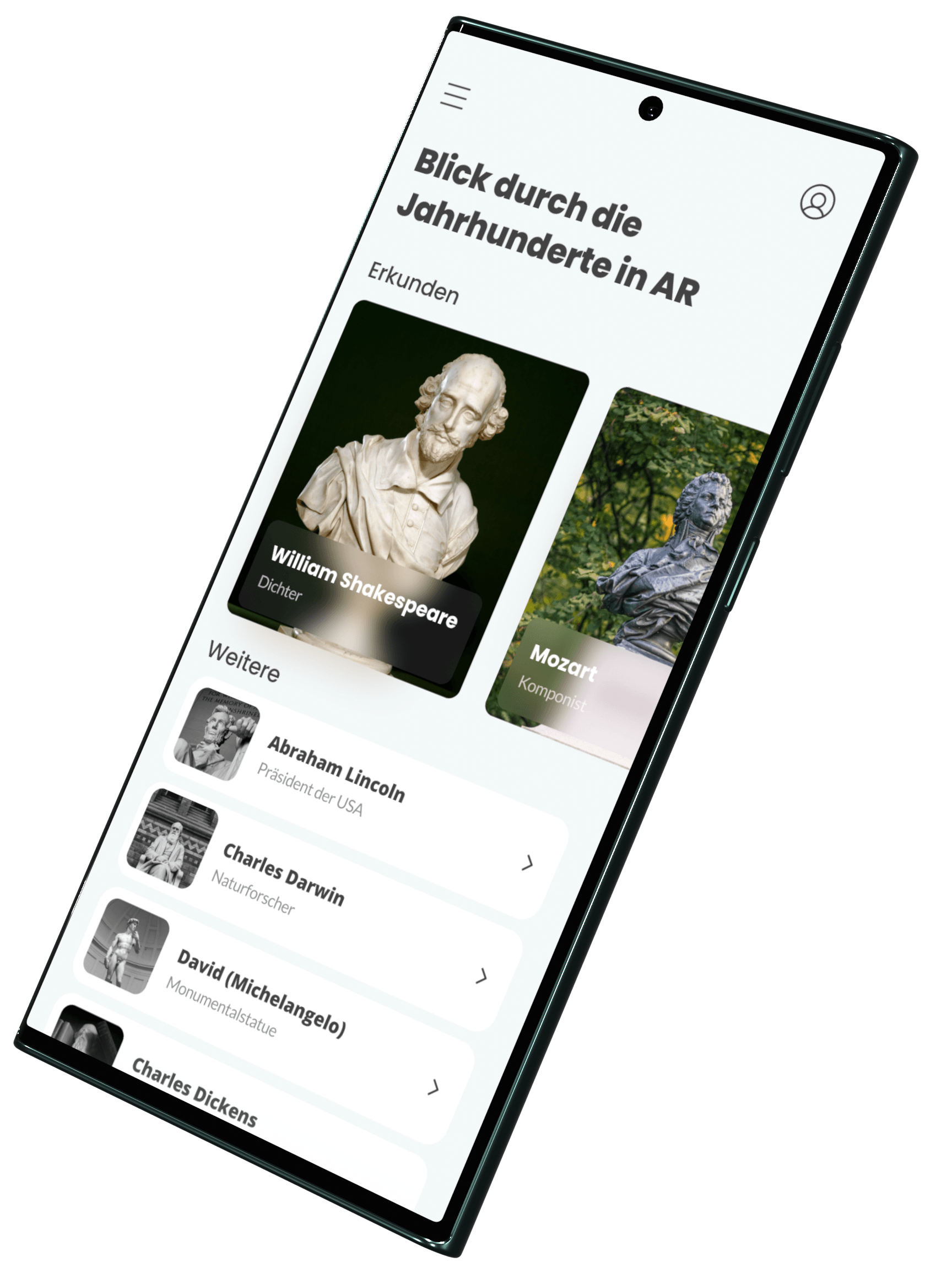 Cross-Plattform App, Samsung Phone, Museum
